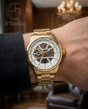 (SS2)📷⭐ Tommy Hilfiger Automatic Metal Gold white dial (THAM4)