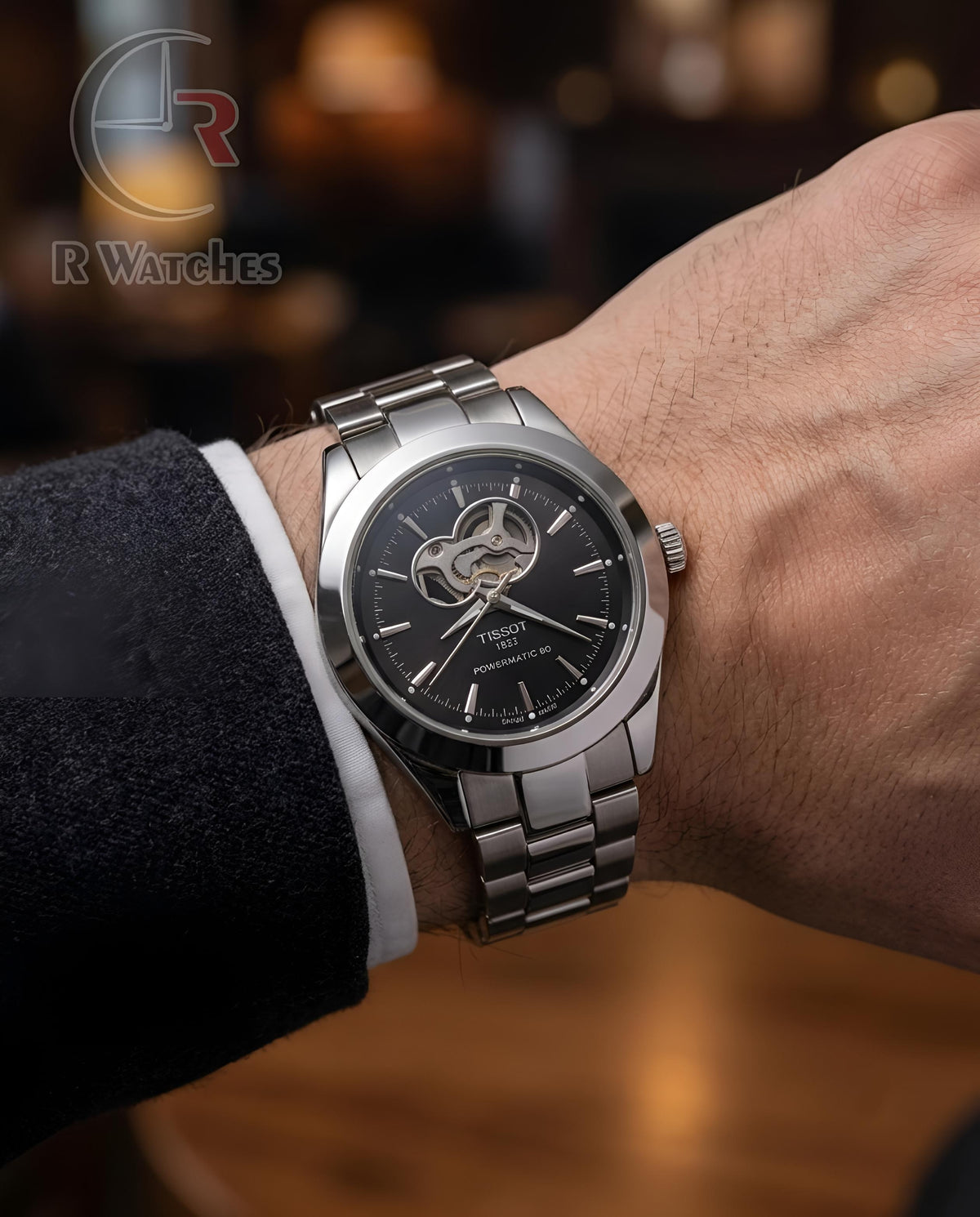 (OS)📷⬆️⭐🔁 Tissot Automatic Metal silver black dial (TSAM27)