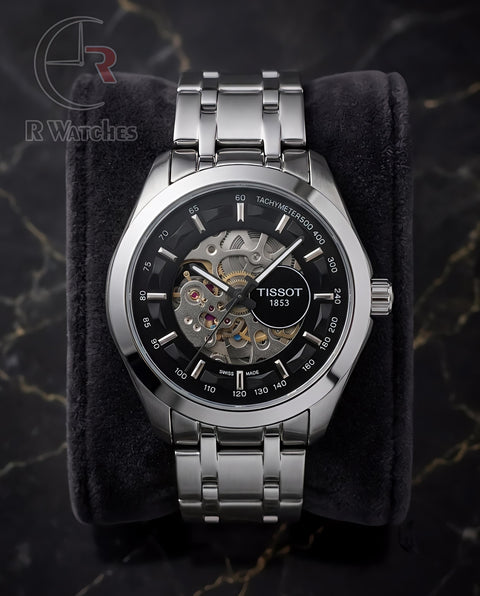 (OS2)📷⬆️⭐🔁 Tissot Automatic Metal silver black dial (TSAM26)