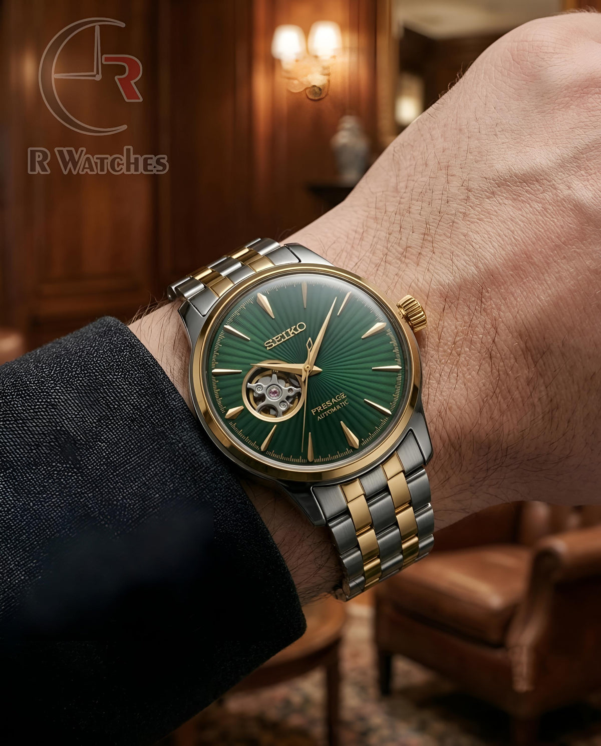 (OS2)📷⭐ Seiko Automatic Dual Tone Green (SKAM10)