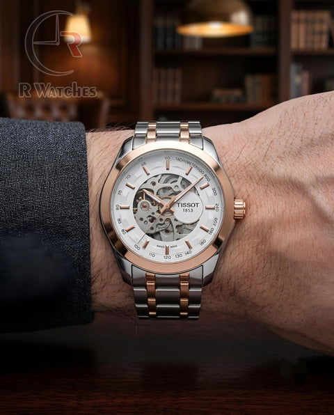 (OS2)📷⬆️⭐🔁 Tissot automatic dual tone white (TSAM25)