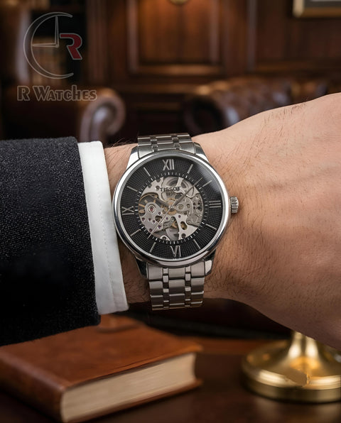 (OS)📷⭐ Tissot Automatic Silver black (TSAM8)