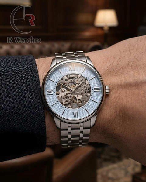 (SS)📷⬆️⭐🔁 Tissot automatic silver blue  (TSAM23)