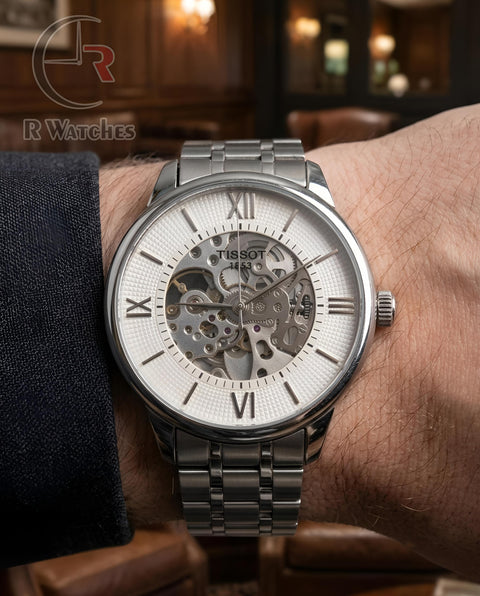 (OS)📷⭐ Tissot Automatic Silver White Dial (TSAM10)