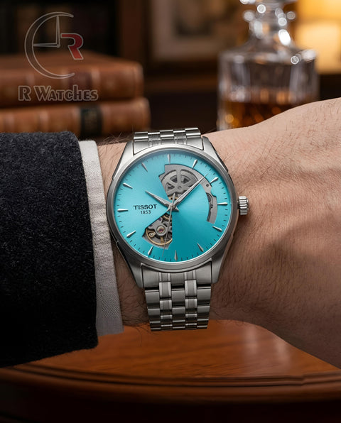(OS)📷⬆️🔁 Tissot Automatic Silver Blue Dial (TSAM16)