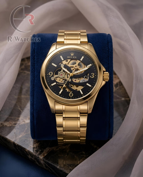 (OS)📷⬆️⭐🔁 Rolex automatic metal Gold Black (RXAM39)