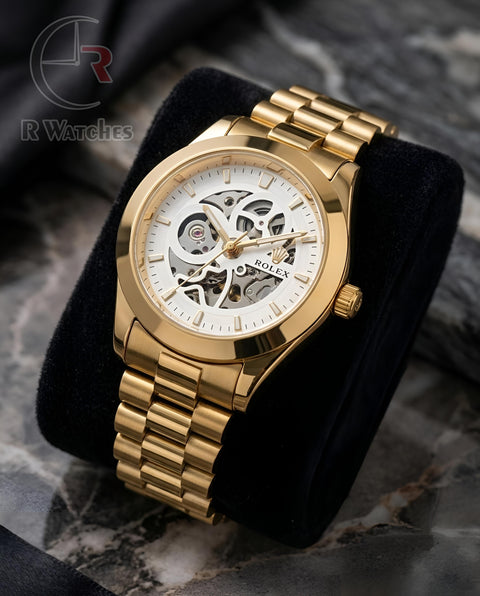 (SS)📷⭐ Rolex Automatic Gold White ( RXAM19)