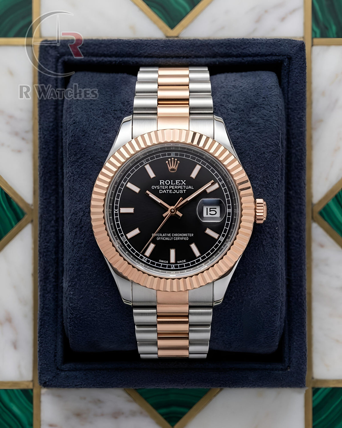 (OS)📷⬆️ Rolex Rose Gold Black (RXP27)