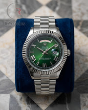 (OS)📷⬆️ Rolex Roman Silver Green (RXP30)