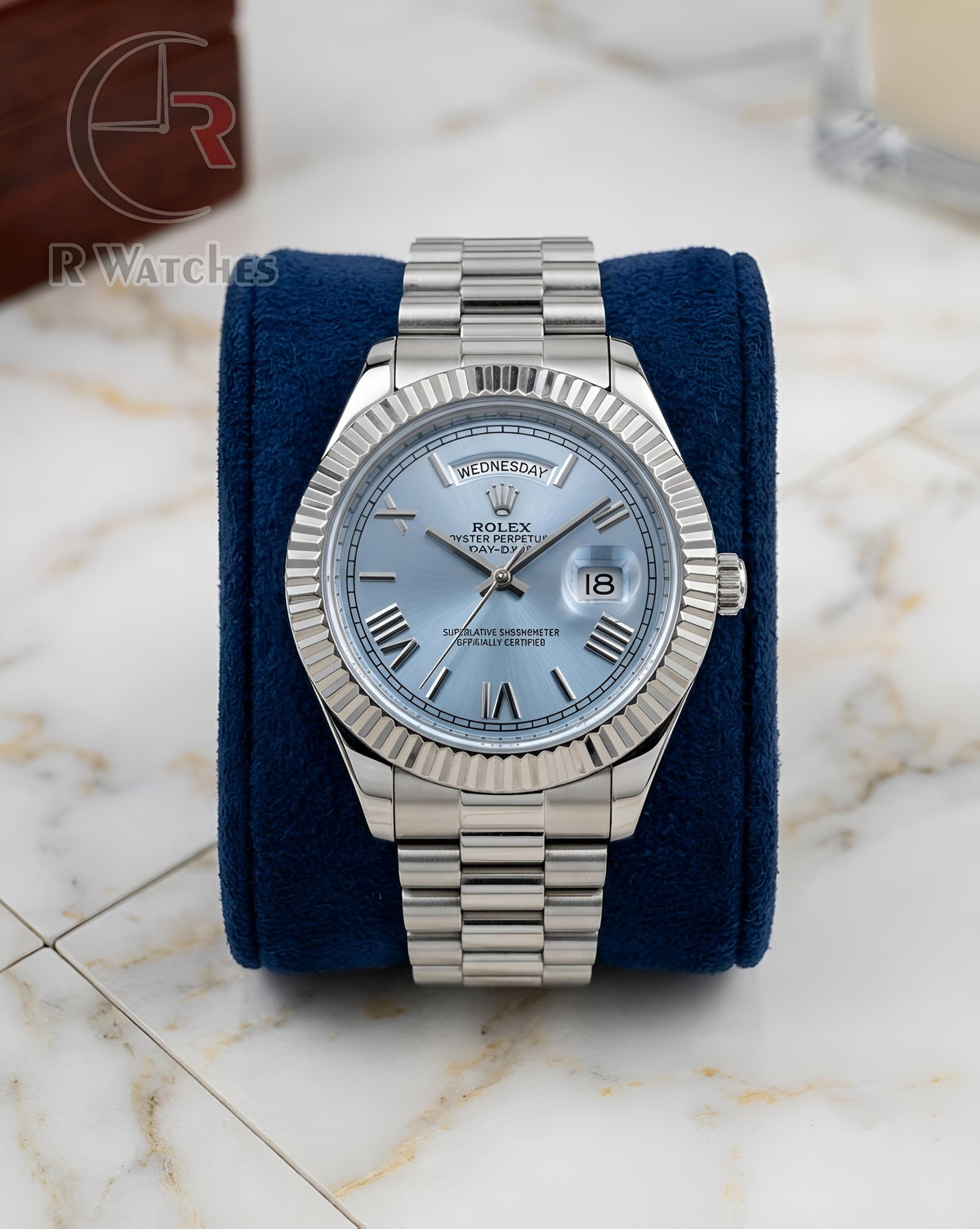 (OS2)📷⬆️ Rolex Roman Silver Blue (RXP32)
