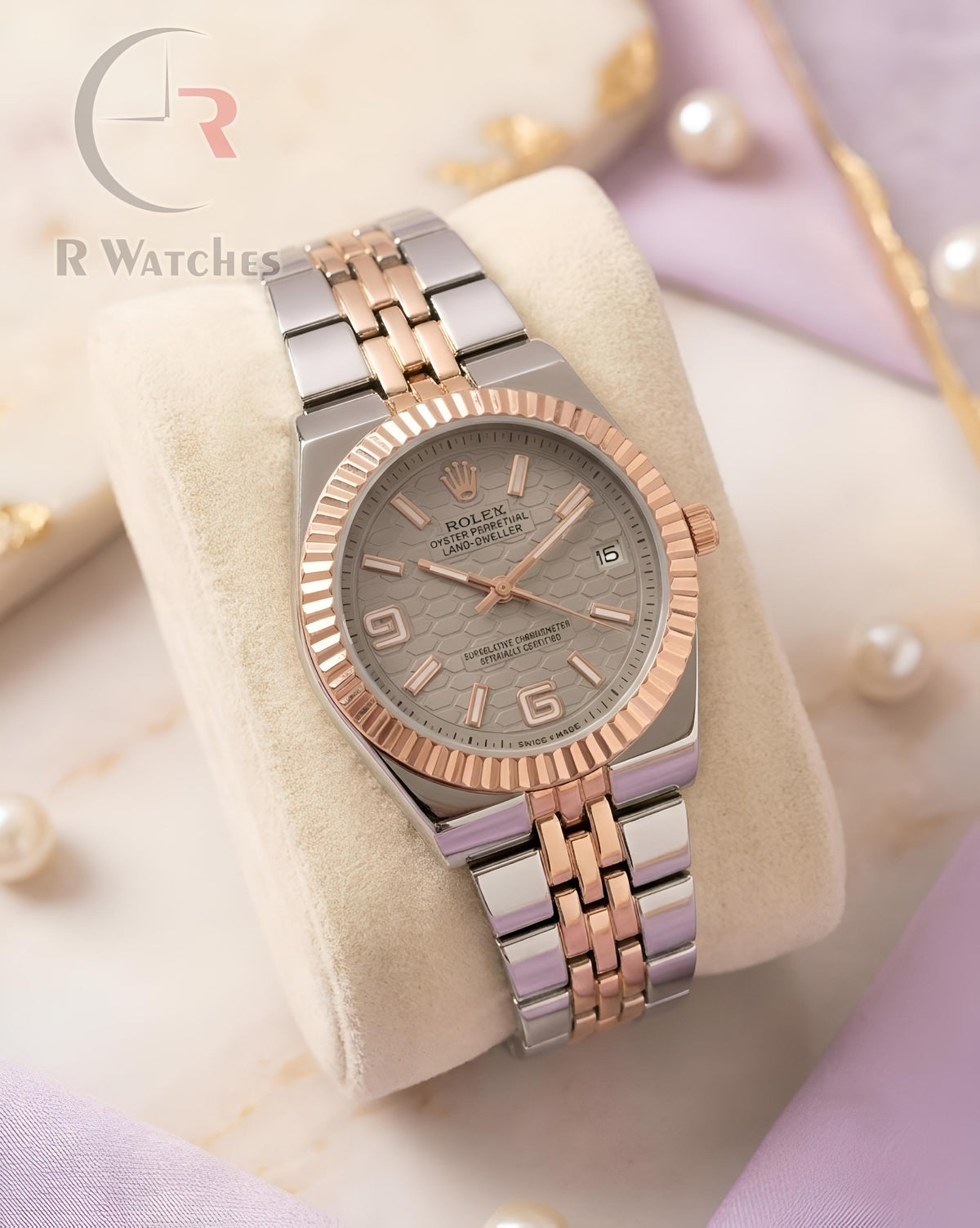 (OS)📷⬆️ Rolex Girls Rose Gold Grey (RXG7)