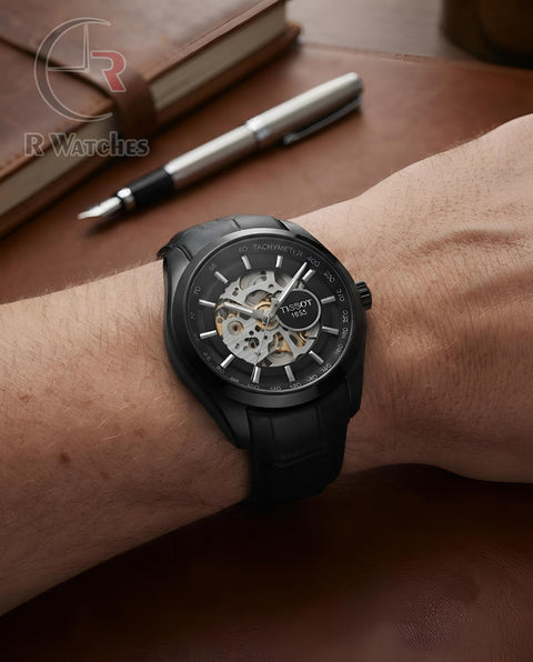 (SS)📷⬆️🔁 Tissot Automatic leather Full Black (TSL15)