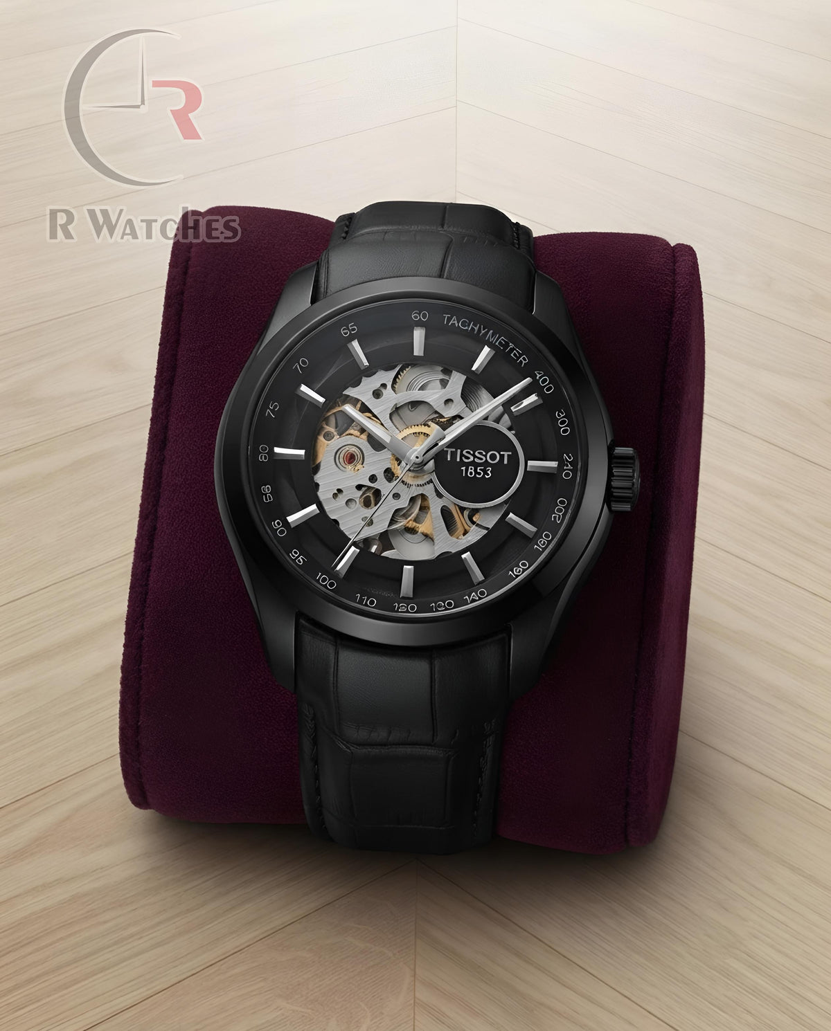 (SS)📷⬆️🔁 Tissot Automatic leather Full Black (TSL15)