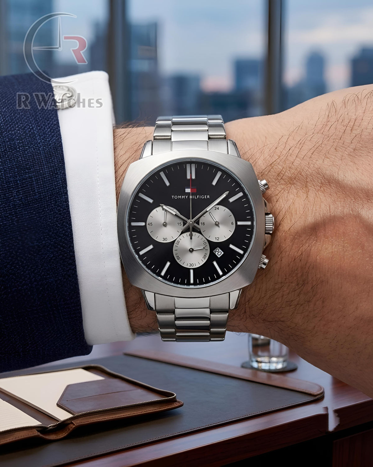 (OS)📷⬆️ Tommy Hilfiger Silver Black (THP5)