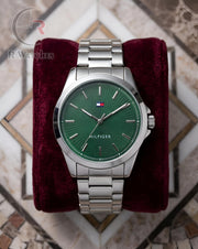 (SS)📷⭐ Tommy Hilfiger Silver Green Dial (THP26)
