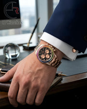 (OS2)📷⬆️⭐ Rolex rainbow Rose gold black (RXP7)