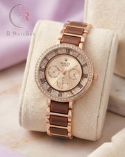 (OS)📷⬆️ Rolex Girls Roman Brown Rose Gold (RXG5)