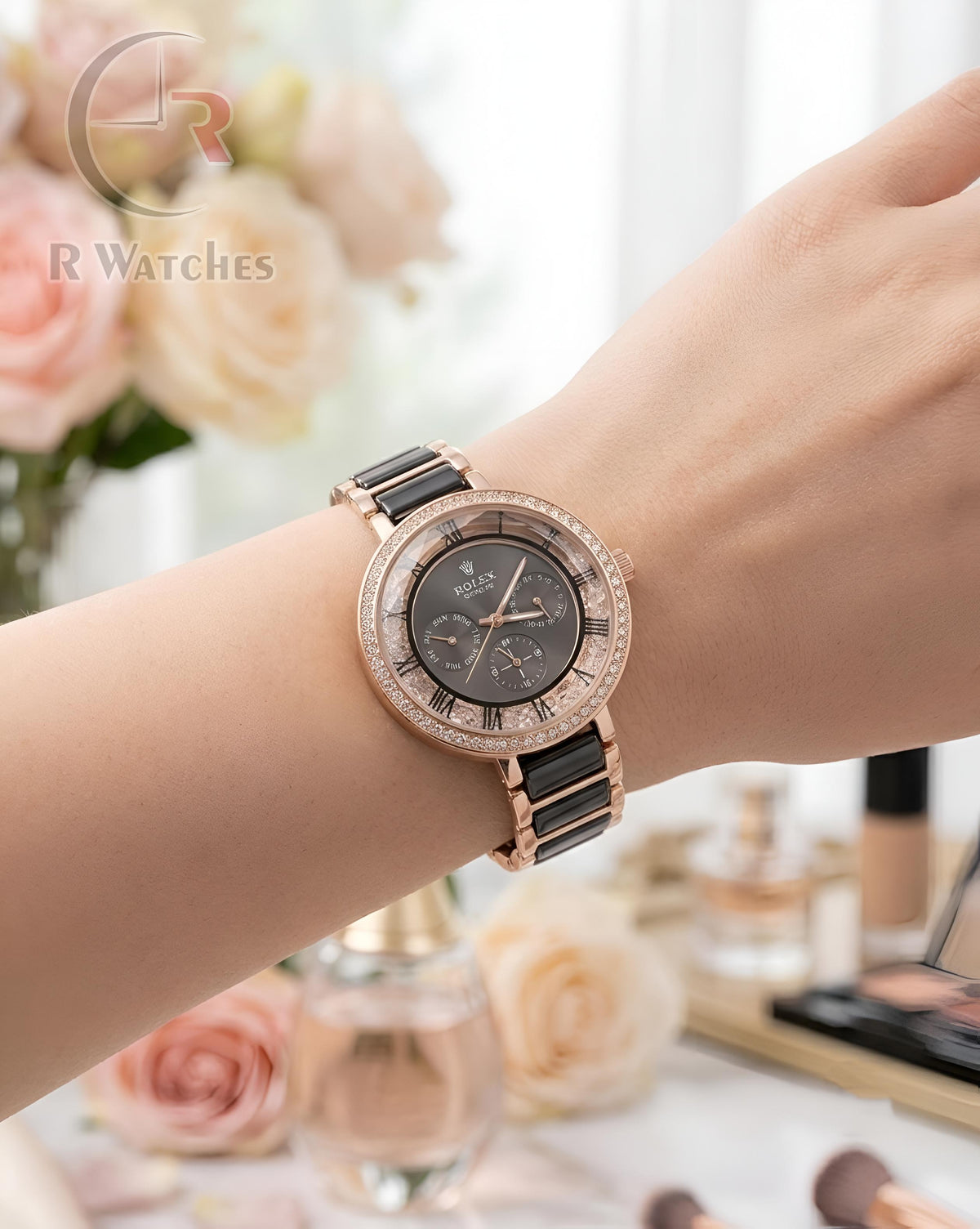(OS)📷⬆️ Rolex Girls Roman Black (RXG6)