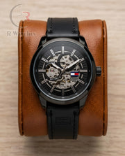 (OS2)📷⬆️ Tommy Hilfiger Automatic Leather Full Black (THAL2)