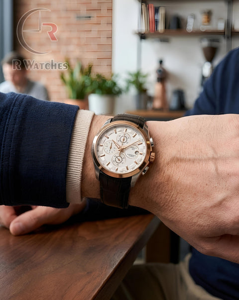 (OS)📷⬆️⭐ Tissot leather black dual tone white (TSL8)