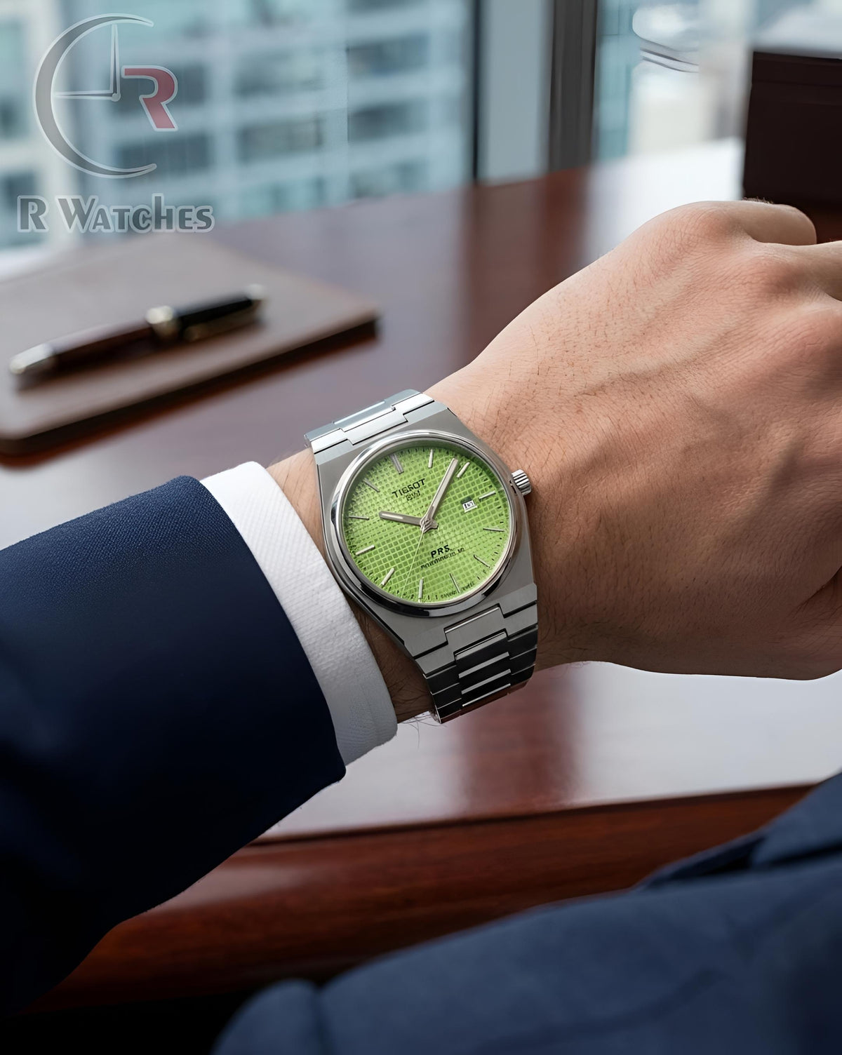 (OS)📷⬆️ Tissot prx powermatic silver Green (TSP28)