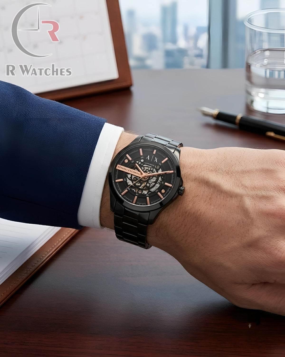 (OS2)⬆️ Ax Automatic Black Rose Gold