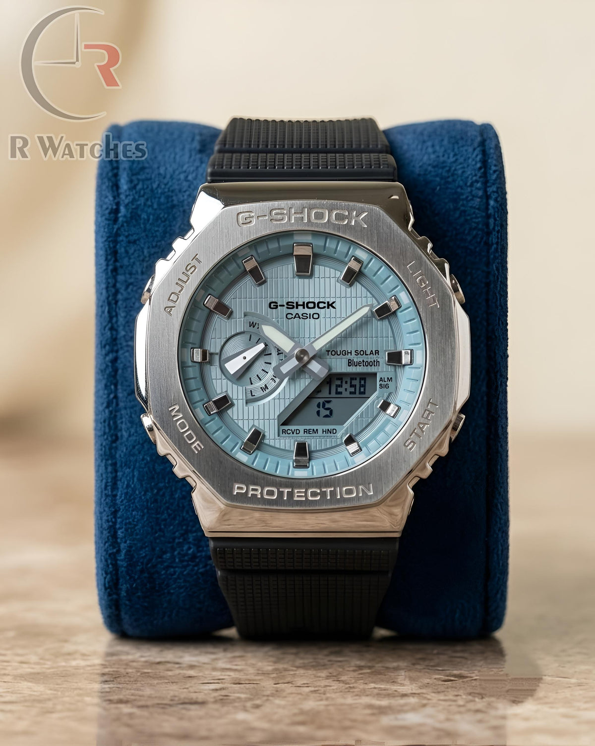 (OS3)⬆️ G-Shock Silicon New Sky Blue Silver Black