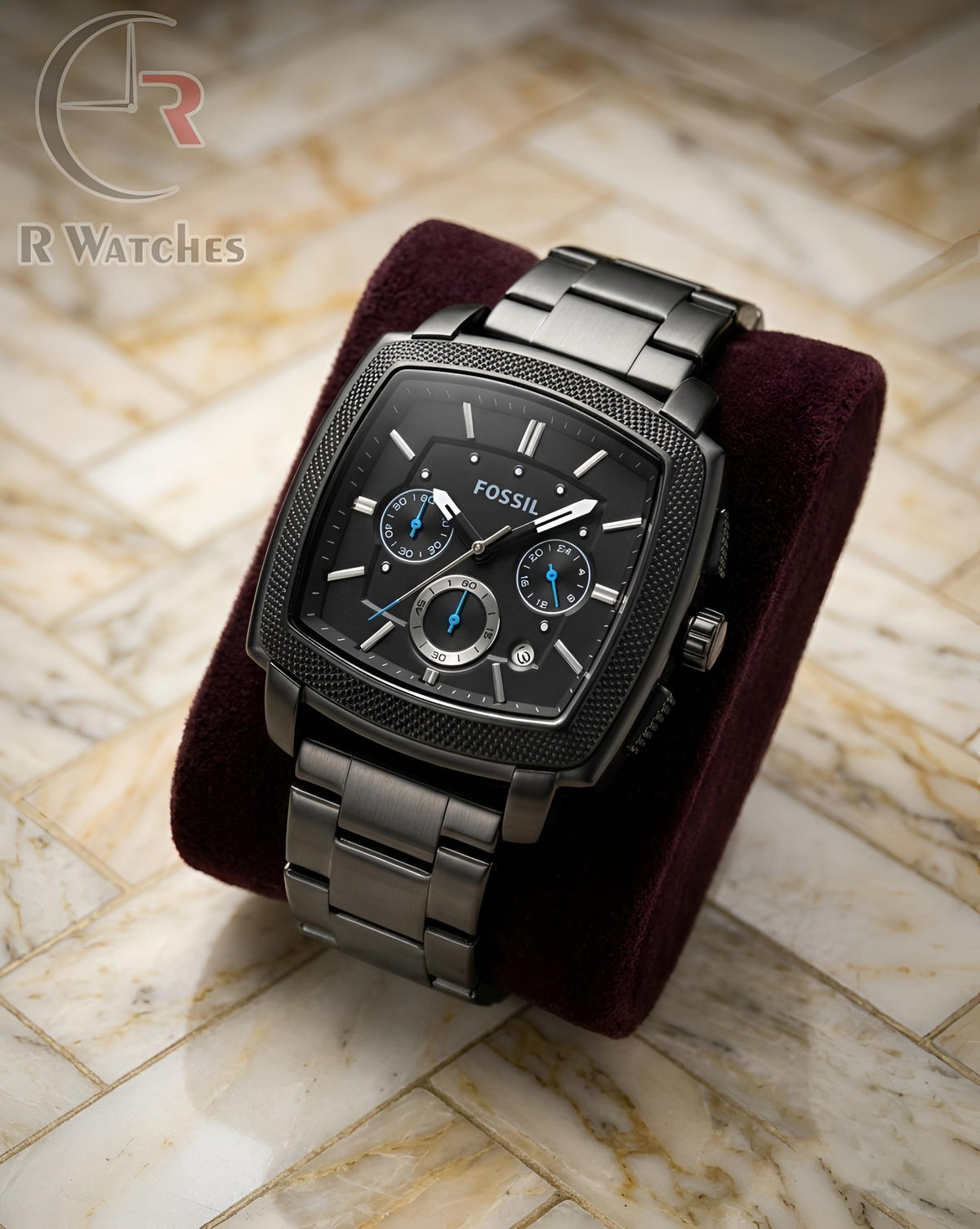 (OS2)⬆️ Fossil Matt Square Full Black Blue