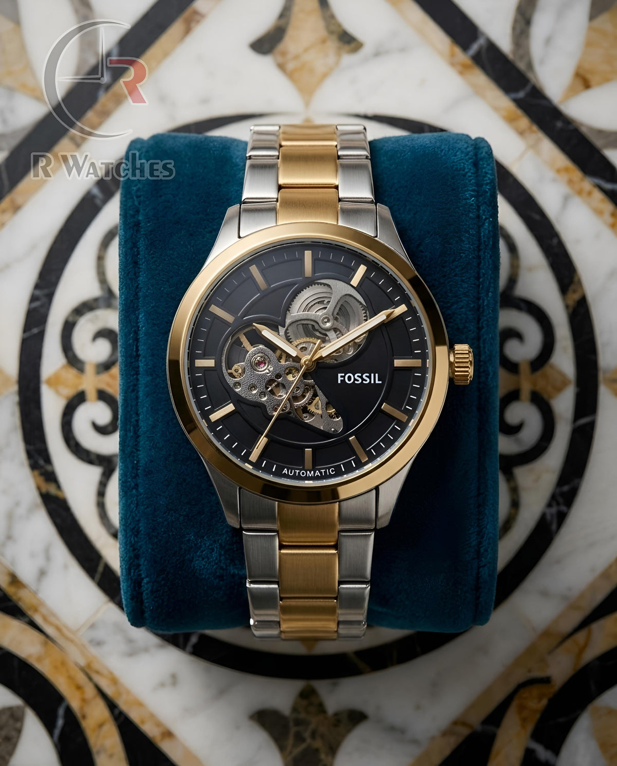 (OS) Fossil Automatic Dual Tone Black