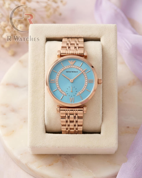 (OS) Armani Girls Rose Gold Tiffany Blue