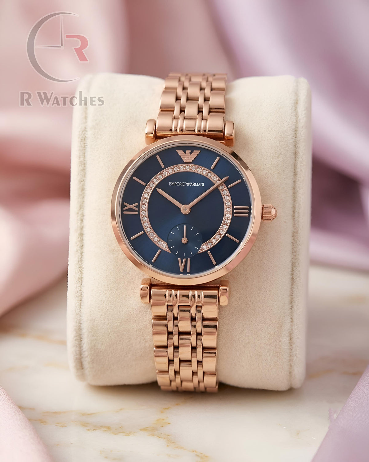 (SS) Armani Girls Rose Gold Nevy Blue