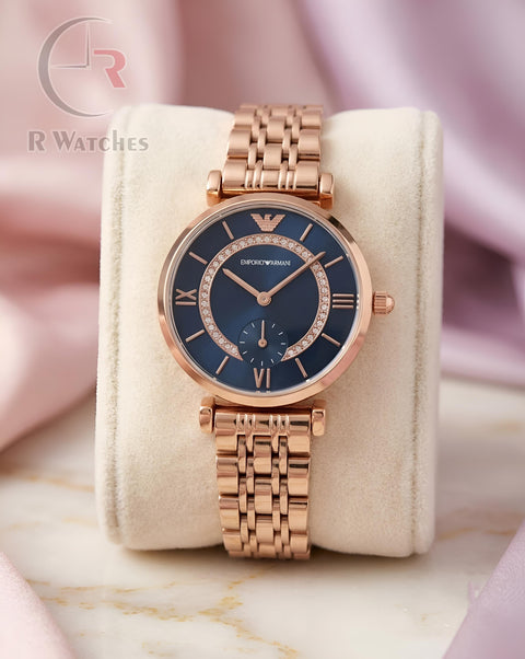 (SS) Armani Girls Rose Gold Nevy Blue