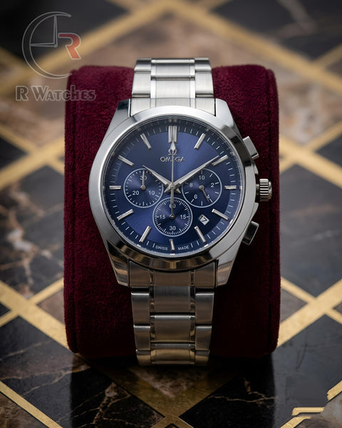 (SS) Omega Silver Nevy Blue
