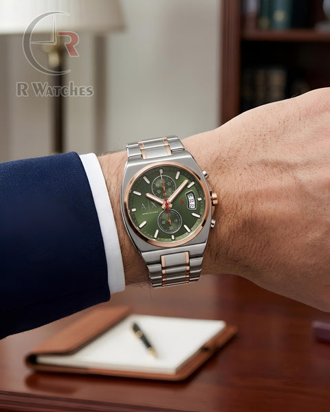(SS) AX Rose Gold Green