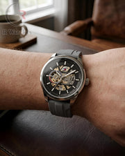 (OS) Tommy Hilfiger Automatic Silicon Silver Black