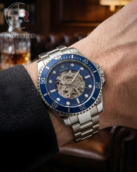 (OS) Rolex Automatic Silver Blue