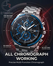 Edifice Silver Blue – Premium Luxury Chronograph Watch