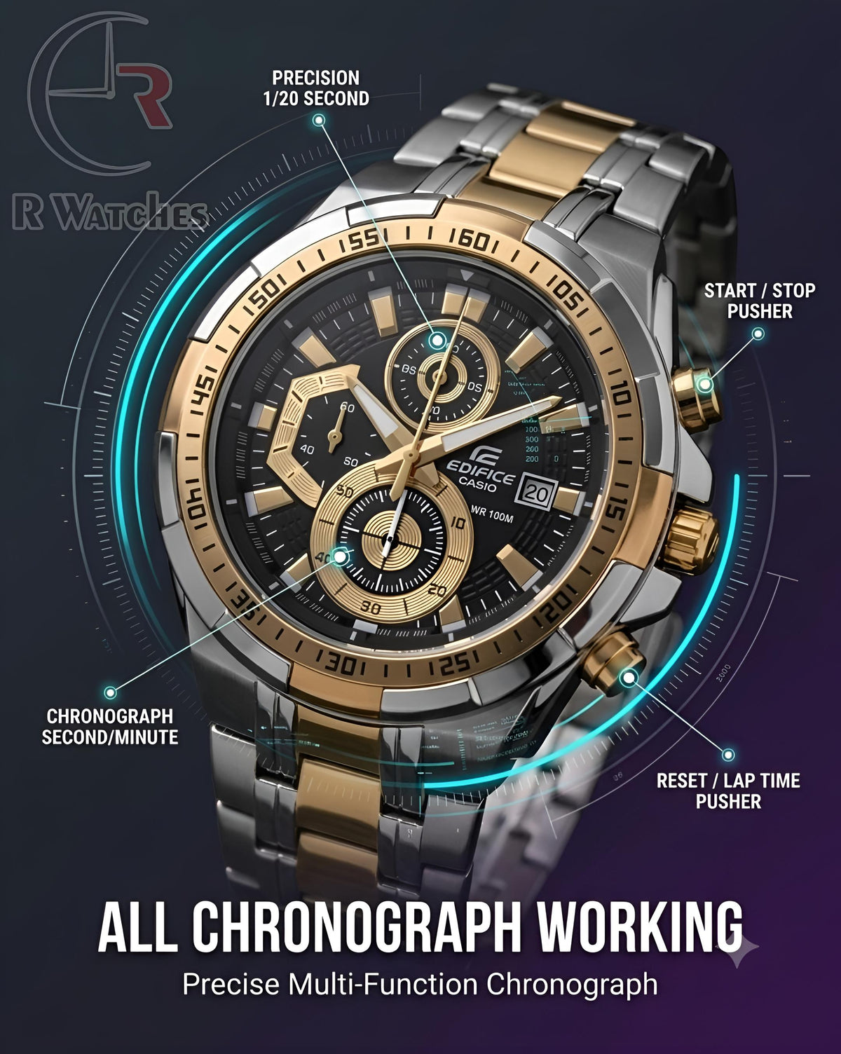 Edifice Dual Black – Premium Luxury Chronograph Watch
