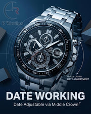 Edifice Silver Black – Premium Luxury Chronograph Watch