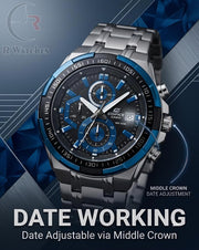 Edifice Silver Blue – Premium Luxury Chronograph Watch