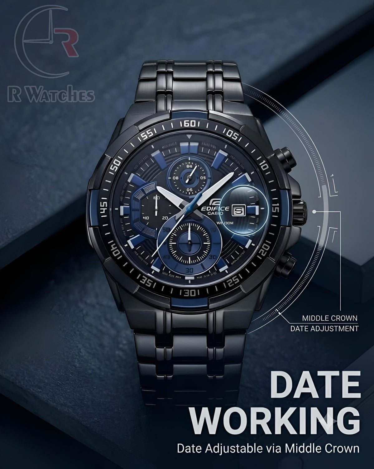 Edifice Black Blue – Premium Luxury Chronograph Watch