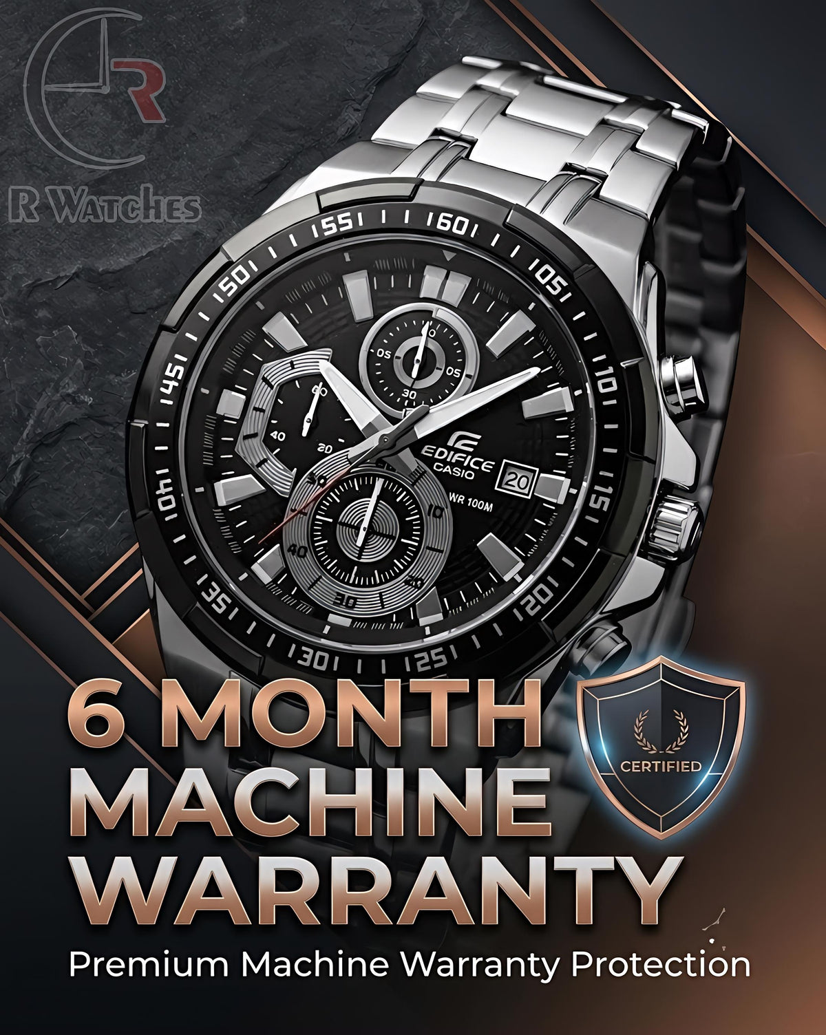 Edifice Silver Black – Premium Luxury Chronograph Watch