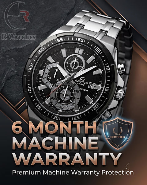 Edifice Silver Black – Premium Luxury Chronograph Watch