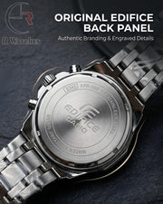 Edifice Silver Black – Premium Luxury Chronograph Watch
