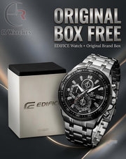 Edifice Silver Black – Premium Luxury Chronograph Watch