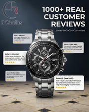 Edifice Silver Black – Premium Luxury Chronograph Watch