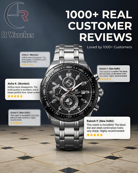 Edifice Silver Black – Premium Luxury Chronograph Watch