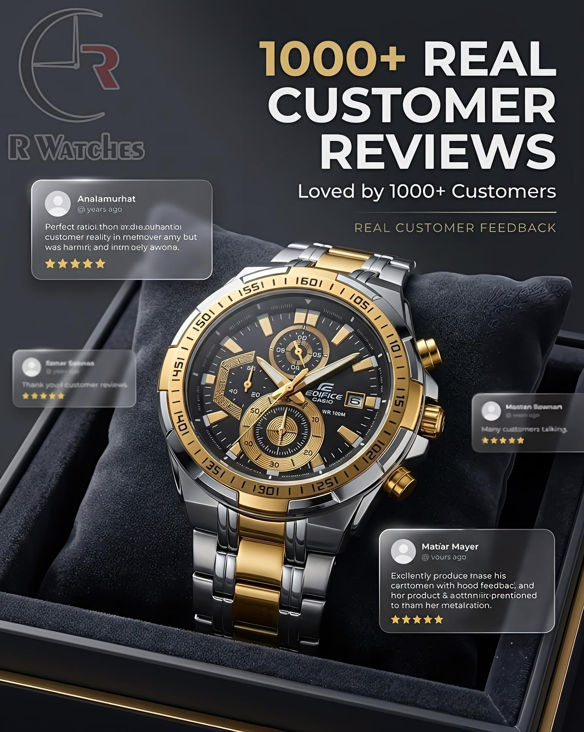 Edifice Dual Black – Premium Luxury Chronograph Watch
