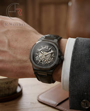 (OS) Patek Philippe Automatic Leather Full Black