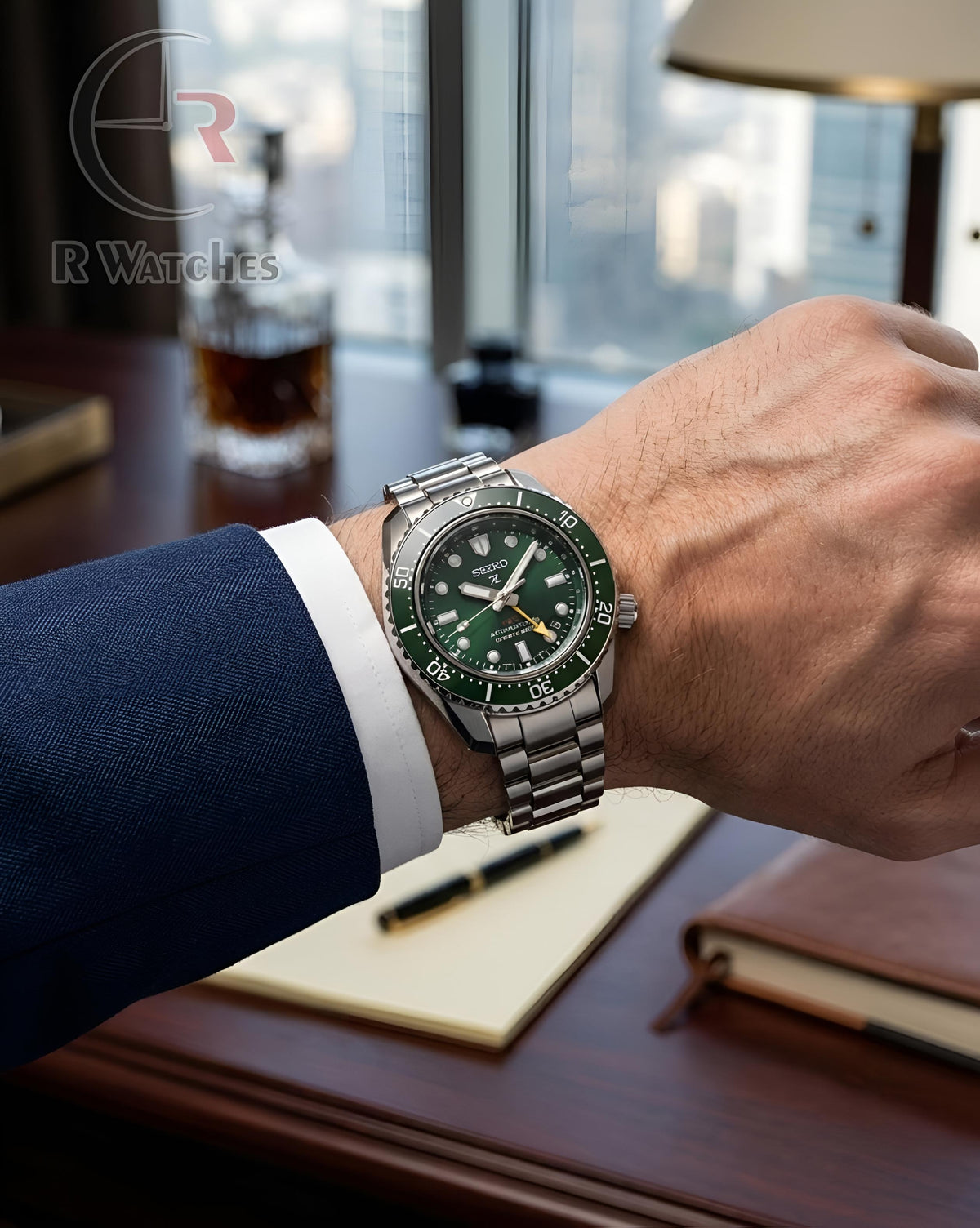 (OS) Seiko Silver Green
